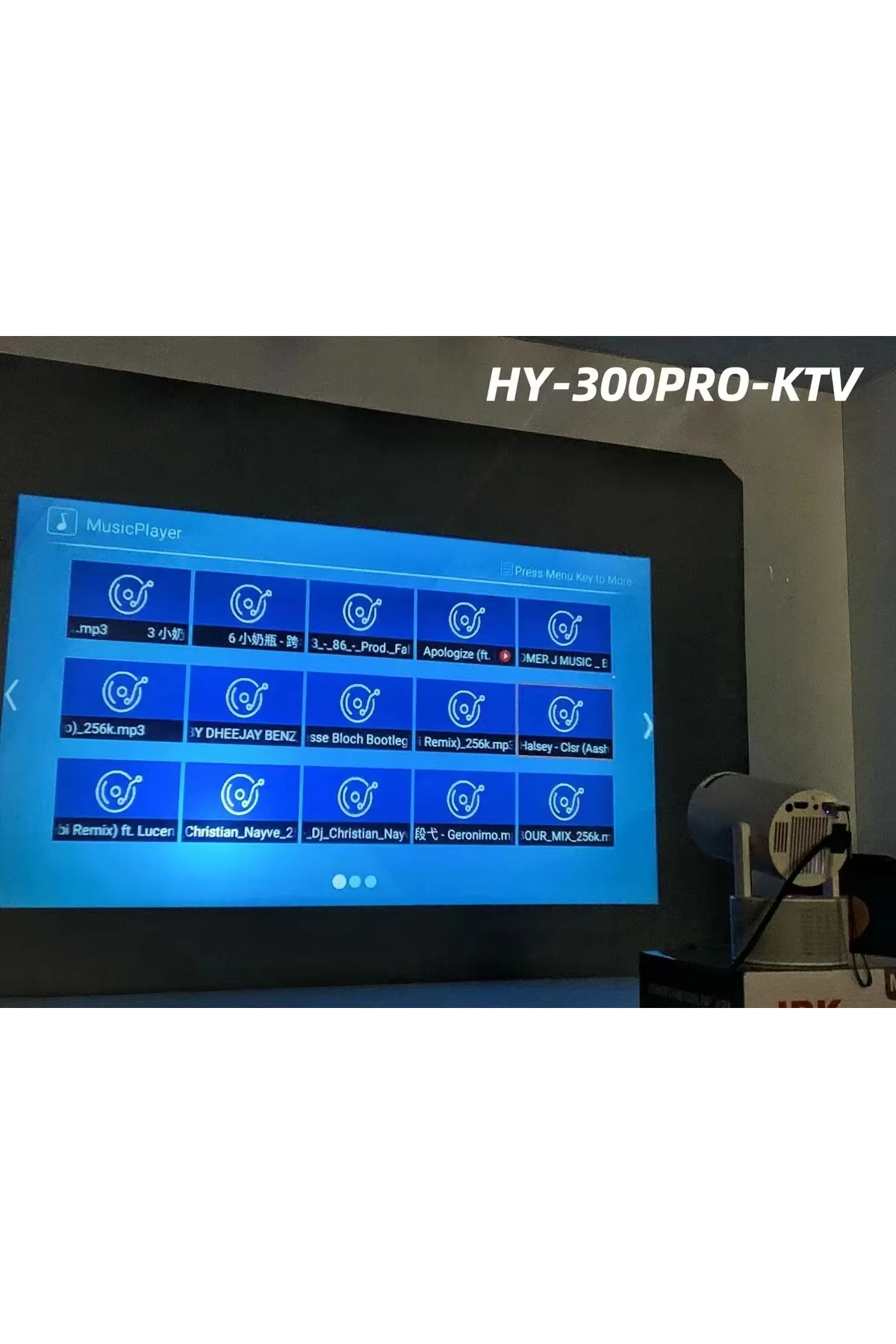Bilişim Burada HY300 Pro KTV Karaoke mikrofon hoparlör sinema, oyun ve ev için taşınabilir LCD akıllı projektör-